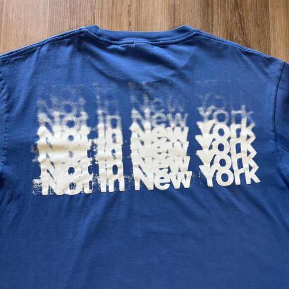 Highsnobiety Not In New York Long Sleeve Blue Shirt Size 2XL Urban Streetwear - Picture 7 of 7